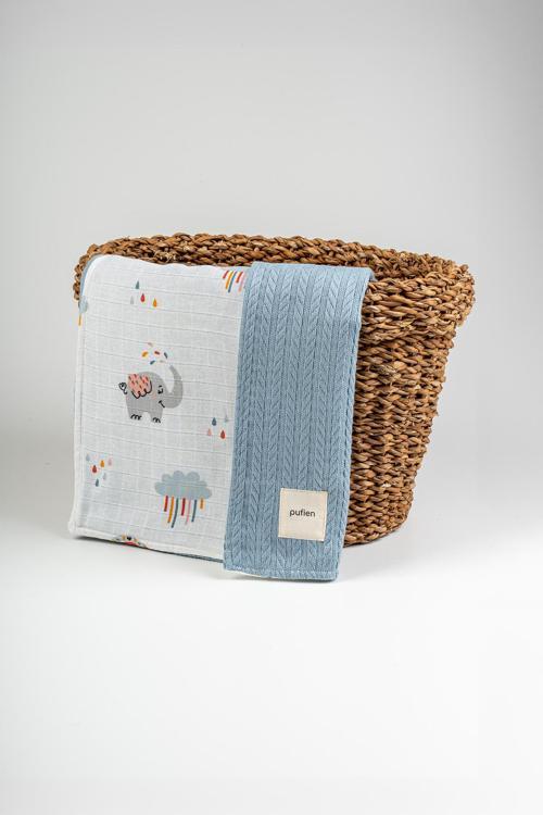 90X115 Çok Desenli Çift Yönlü Müslin Pike Bebek Örtüsü, Örgü Bebek Örtü & Battaniye