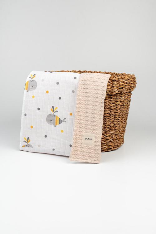 90X115 Çok Desenli Çift Yönlü Müslin Pike Bebek Örtüsü, Örgü Bebek Örtü & Battaniye