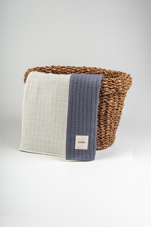 90X115 Düz Desenli Çift Yönlü Müslin Pike Bebek Örtüsü, Örgü Bebek Örtü & Battaniye