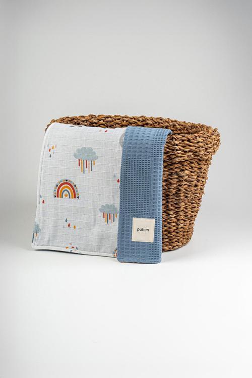 90 X 115 Çok Desenli Çift Yönlü Müslin Bebek Örtüsü, Çok Amaçlı Waffle Müslin Örtü & Battaniye