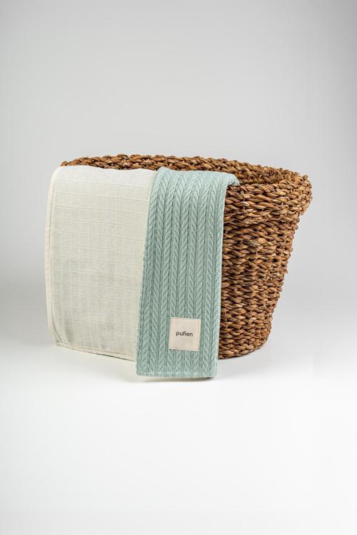 90X115 Düz Desenli Çift Yönlü Müslin Pike Bebek Örtüsü, Örgü Bebek Örtü & Battaniye