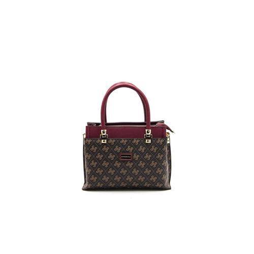 Kadın Omuz Çantası 826-43471 SILVER POLO BAYAN ÇANTASI M178 KAHVE SARI-MAT BORDO