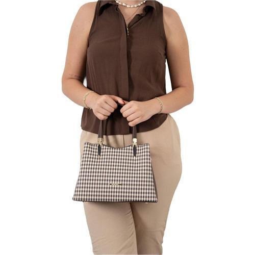 Kadın Omuz Çantası 1205-47383 SILVER POLO BAYAN ÇANTASI M191 KAHVE SARI-MAT KAHVE