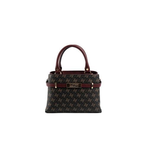 Kadın Omuz Çantası 1149-48285 SILVER POLO BAYAN ÇANTASI M178 KAHVE SARI-MAT BORDO