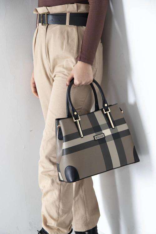 Kadın Omuz Çantası 667-9073 SİLVER POLO BAYAN ÇANTASI M80 KAHVE-MAT SİYAH