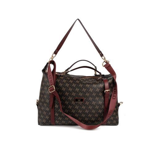 Kadın Omuz Çantası 1064-48290 SILVER POLO BAYAN ÇANTASI M178 KAHVE SARI-MAT BORDO