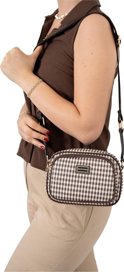 Kadın Çapraz Çanta 1111-47420 SILVER POLO ÇAPRAZ BAYAN ÇANTASI M191 KAHVE SARI-MAT KAH