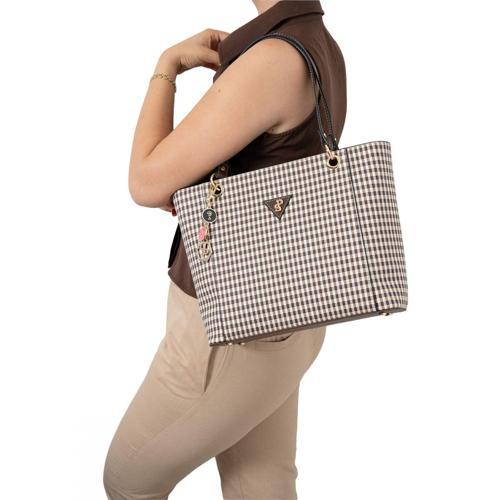 Kadın Omuz Çantası 1176-47670 SILVER POLO BAYAN ÇANTASI M191 KAHVE SARI-MAT KAHVE