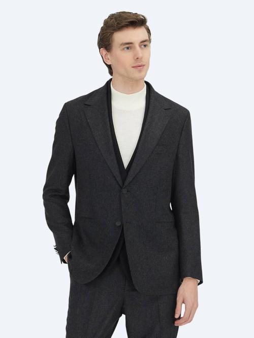 Antrasit Düz Comfort Fit Takım Elbise