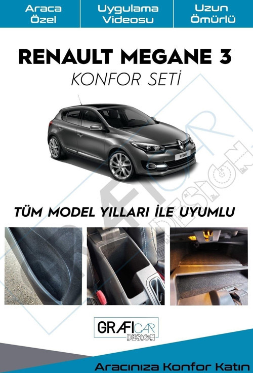Renault Megane 3 Konfor Seti Eşya Cepleri İçin Hazır Ses Giderici Kaplama Set