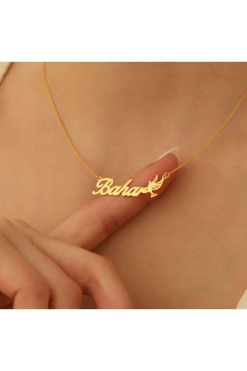 Kadın 925 Ayar Gümüş İsimli Kolye