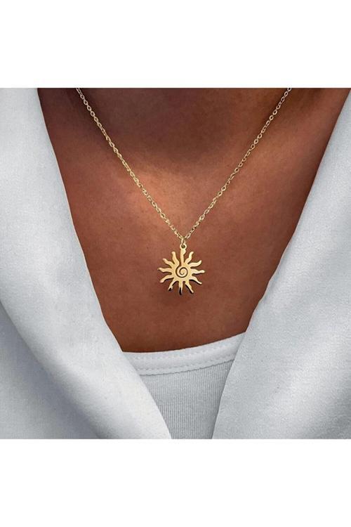 925 Ayar Gümüş Güneş Gümüş Kolye