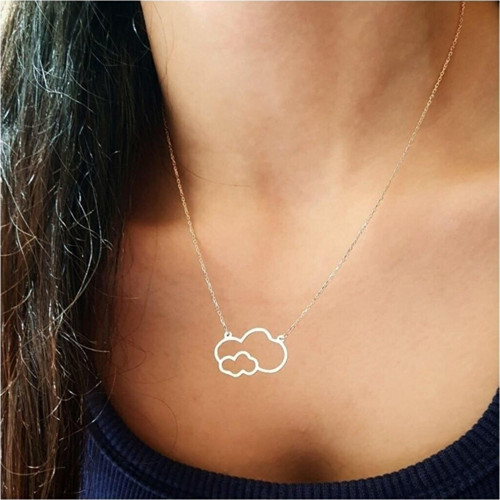 Kadın 925 Ayar Gümüş Ikili Bulut Model Kolye