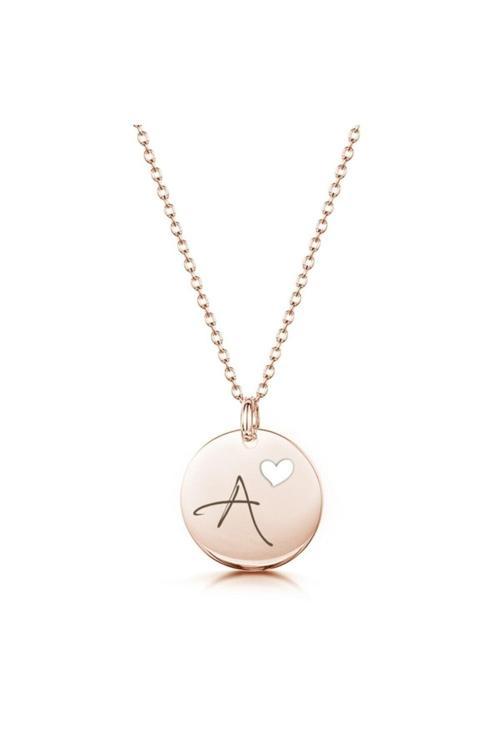 Kadın 925 Ayar Gümüş Yuvarlak Plaka Harf Kolye