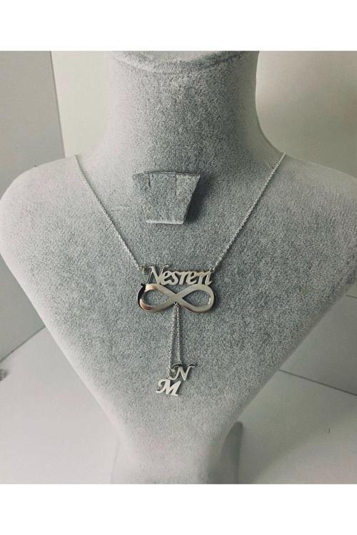 925 Ayar Gümüş İsimli Harfli Sonsuzluk Kolye