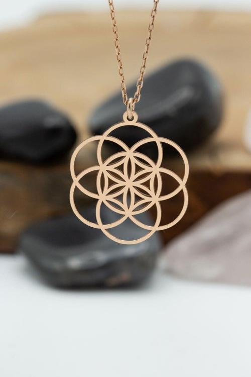 Kadın 925 Ayar Gümüş Yaşam Tohumu Model Kolye