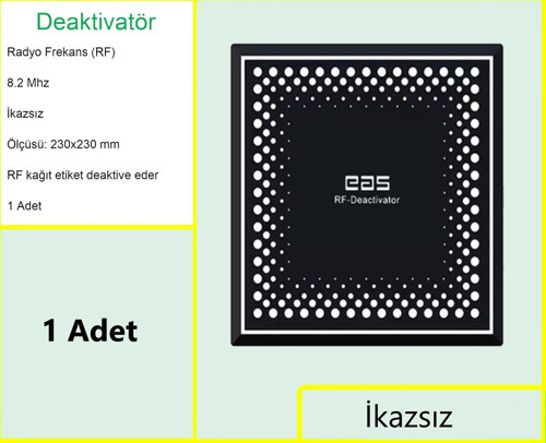 Kağıt Etiket Öldürücü Deaktivatör RF 8.2 MHz İkazsız