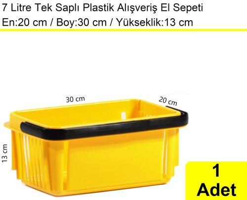 Plastik Kozmetik Alışveriş El Sepeti 7 Litre Sarı