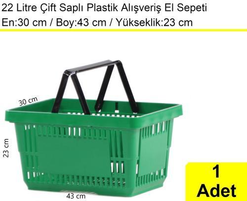 Plastik Market Alışveriş El Sepeti 22 Litre Yeşil