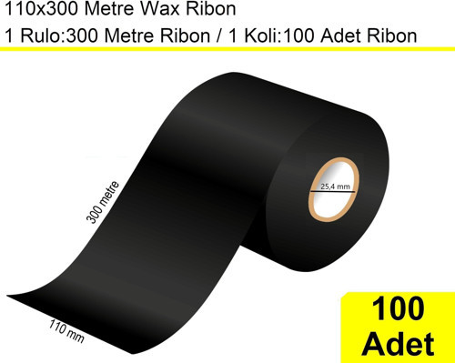 110x300 Metre Wax Ribon 100'lü Koli