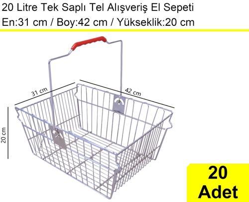 Tel Market Alışveriş El Sepeti 20 Litre 20'li Koli