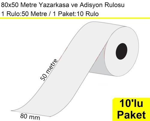 80x50 Metre Termal Yazarkasa ve Adisyon Rulosu 10'lu Paket