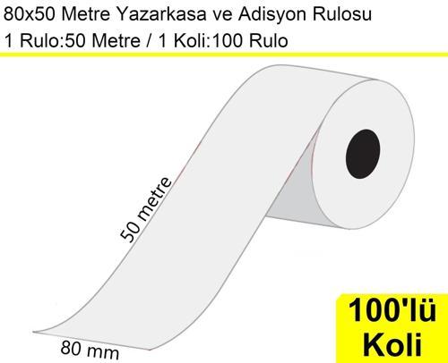 80x50 Metre Termal Yazarkasa ve Adisyon Rulosu 100'lü Koli