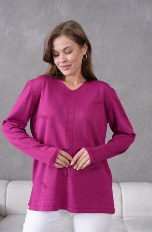 Kadın Anne Esnek Yumuşak Dokulu V Yaka İnce Triko Kazak