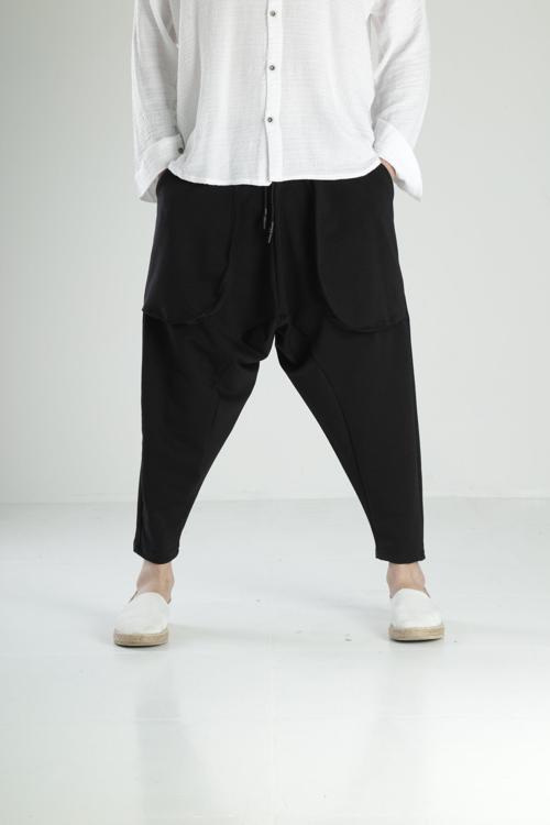 Double Face Avangard Siyah Şalvar COC2370