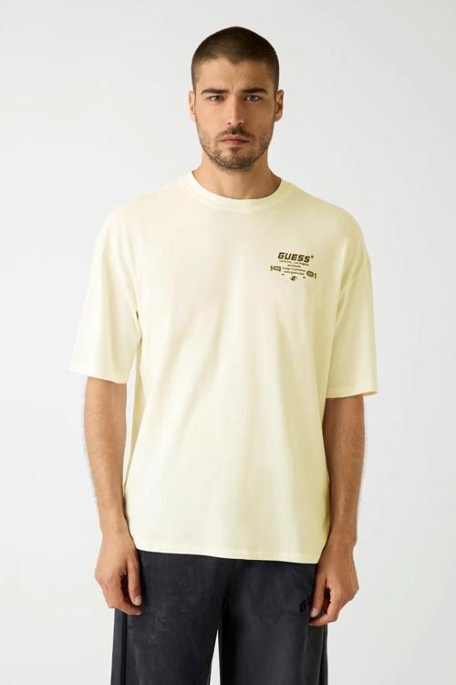 Eldrin Erkek Bej Aktif Modal Karışımlı Oversize Fit T-Shirt Z5BI01JR06K-G9D0