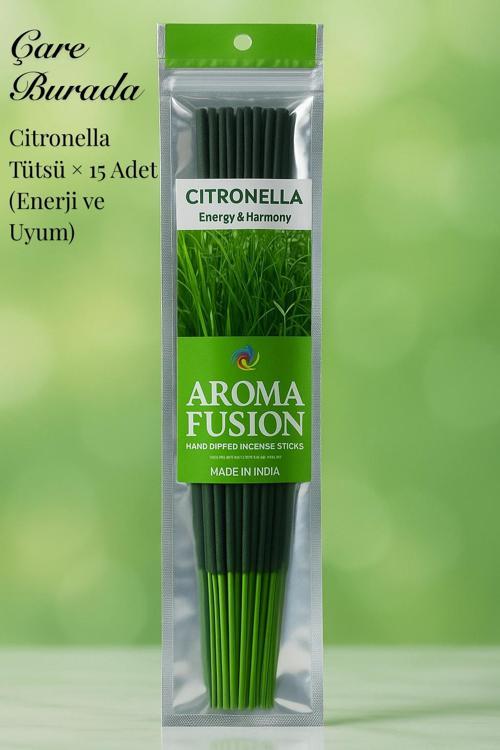 Aroma Fusion Citronella Tütsü - Premium Tütsü × 15 Adet (Sivrisinek & Kara sinek)