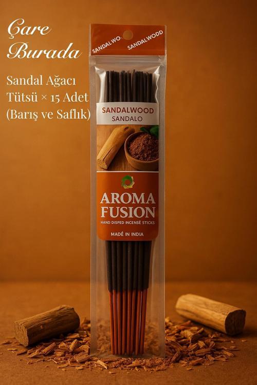 Aroma Fusion Sandal Ağacı Tütsü - Premium Tütsü × 15 Adet (Huzur ve Ortam Temizliği)