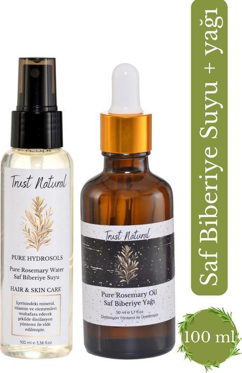 Biberiye Suyu + Biberiye Yağı Güçlendirici Hızlı Uzama Dökülme Karşıtı Saf ve Doğal Saç Bakım Seti