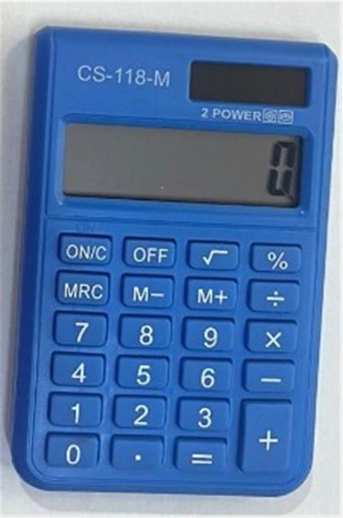 CS-118-M Mavi 8 Hane Cep Tipi Hesap Makinesi
