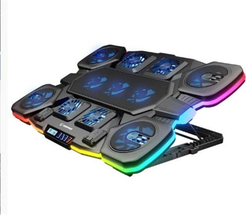 S50 RGB Işıklı 11 Fanlı LCD Göstergeli 1 Type C 1 Usb Girişli Notebook Soğutucu