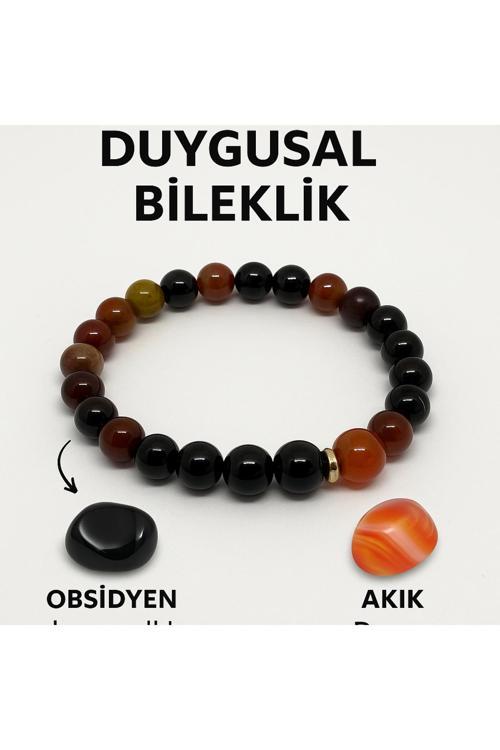 Doğal Obsidyen - Kaplan Gözü Güç Ve Koruma Sağlayan Bileklik | Akik Ve Kaplan Gözü Taşı