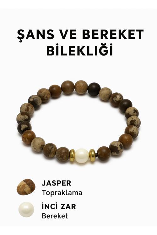 Doğal Toprak Kuvars, Unakit, Aventurin, Yeşim Ve Prehnit Taşı Bileklik