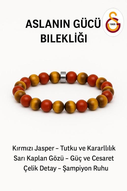 Gs | Sarı Ve Kırmızı Taraftar Orijinal Doğal Taş Bileklik | Şık Ve Anlamlı Aksesuar 1905 Gs