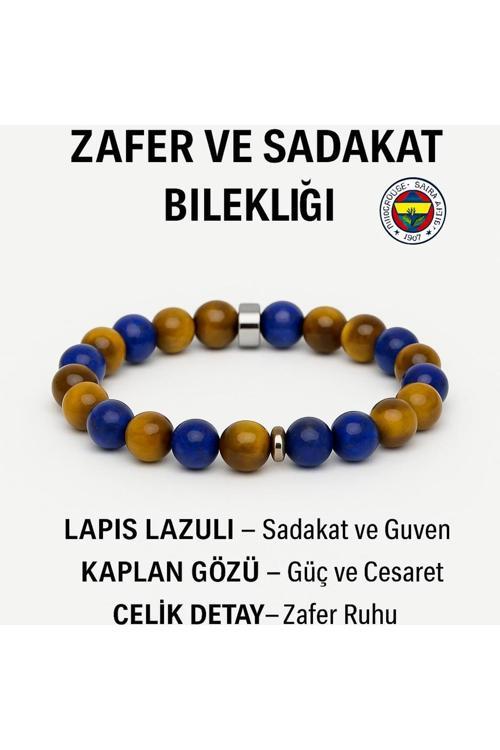 Fb | Sarı Ve Lacivert Taraftar Orijinal Doğal Taş Bileklik | Şık Ve Anlamlı Aksesuar 1907 Fb