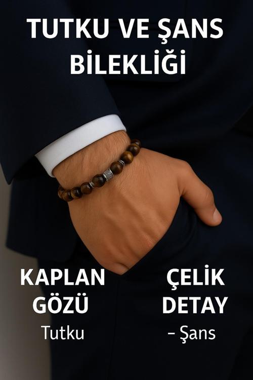 Doğal Kaplan Gözü - Çelik Tutku Ve Şans Sağlayan Bileklik | Kaplan Gözü Ve Çelik Taşı