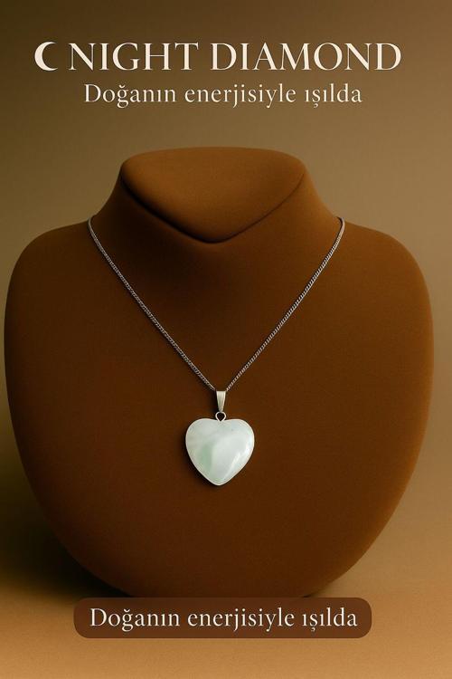 Kadın Kolye Aytaşı Doğal Taş Zincirli Kolye