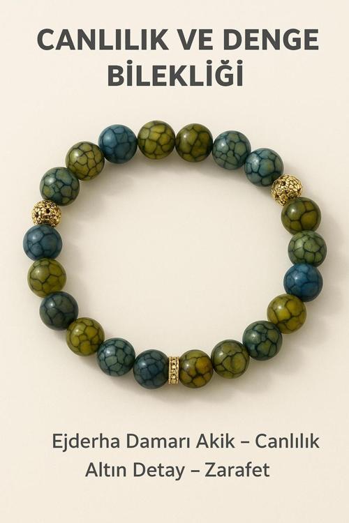 Doğal Damarlı Akik Denge Ve Canlılık Sağlayan Bileklik | Akik Taşı