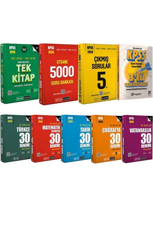2026 KPSS Konu Anlatımı-Efsane 5000 Çözümlü Soru Bankası(664 sayfa)-Çıkmış Sorular 5 Yıl-30 Deneme