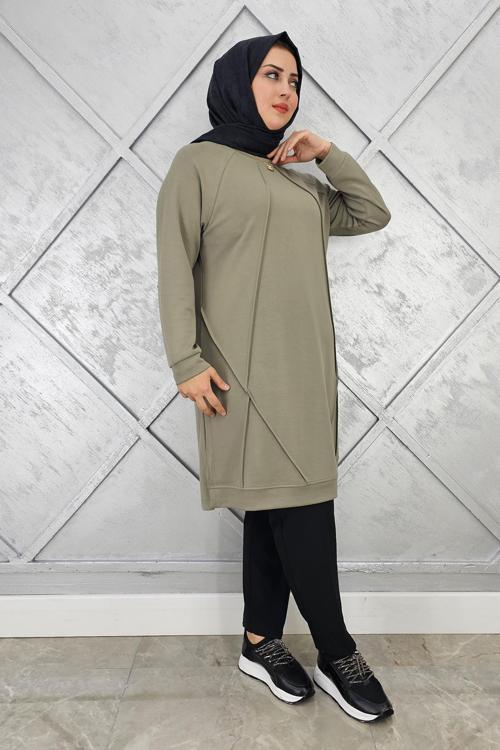 KADIN NERVÜR DİKİM TESETTÜR TUNİK