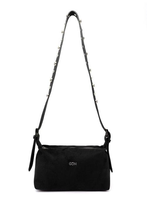 Kadın Siyah Süet Uzun Askılı Omuz Çantası