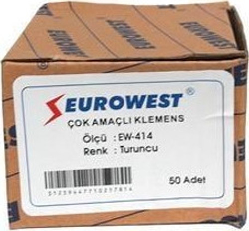 Çok Amaçlı 4 İletken Bağlantılı Klemens Turuncu - 1 Paket 50 Adet