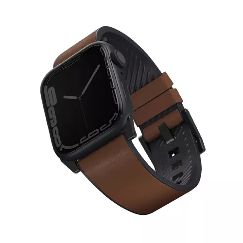 Straden Apple Watch 42-44-45-46-49mm Su Geçirmez Deri Kordon - Kahverengi