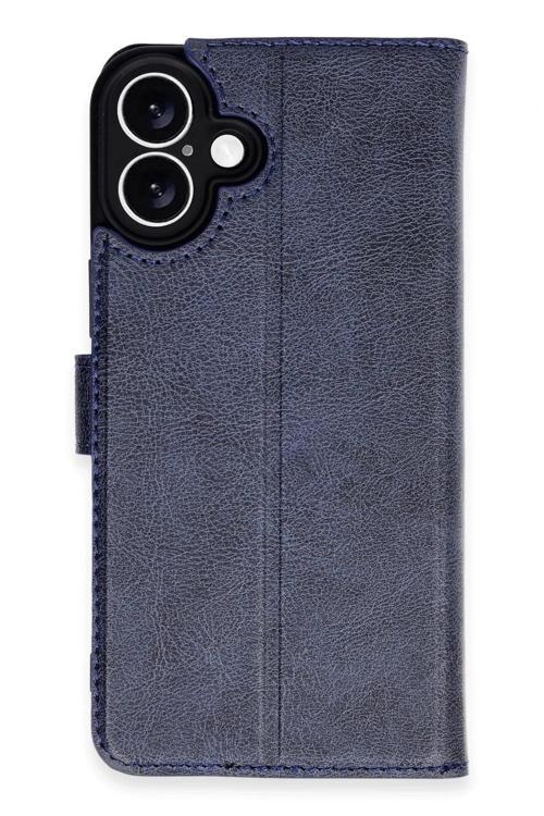 iPhone 16 Kılıf Trend S Plus Kapaklı Kılıf - Lacivert-(5796)