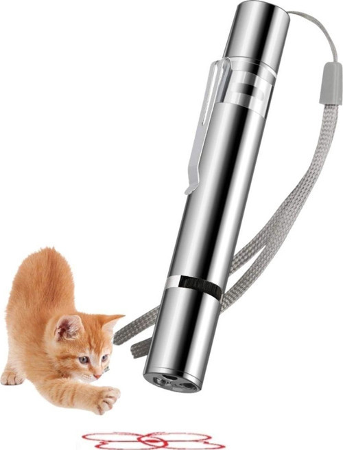 ® Usb İle Şarj Edilebilen 3In 1 Kırmızı Işık +Beyaz Led Meşale Işık + Uv El Feneri Kedi Lazeri