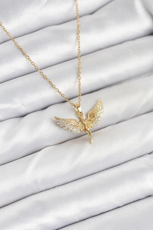 Zincir Gold Renk Melek Model Kadın Kolye - EBJ251025W38309